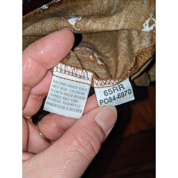 Vintage Orvis Horse Button Up Women's Sz 14 XL Brown Equestrian Western Cowgirl - Picture 13 of 13
